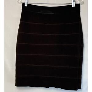 W by Worth Women's Brown Knit Pencil Skirt Size 6 Zip Back